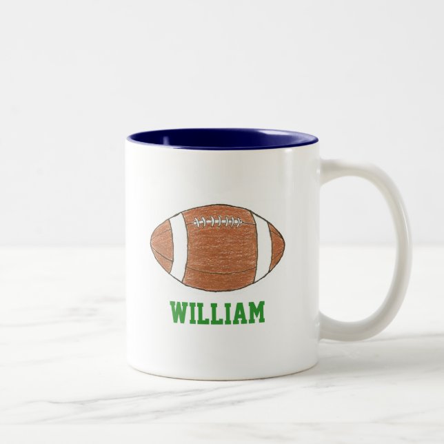 Café Em Dois Tons Caneca personalizada com tema de futebol (Direita)