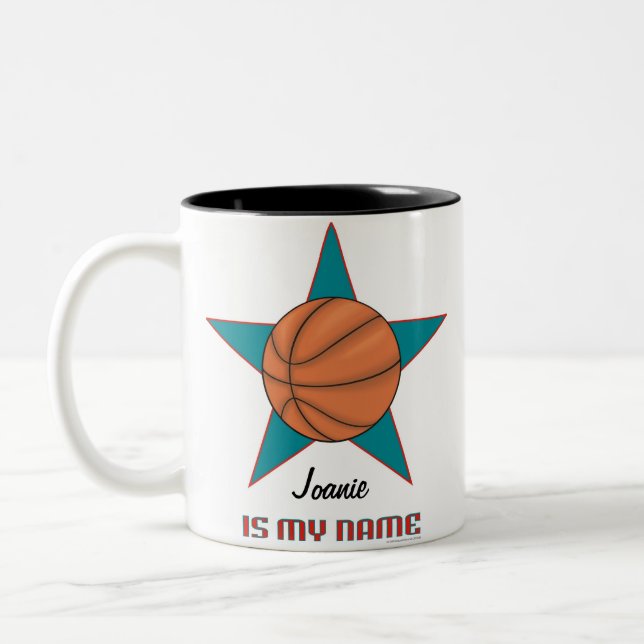 Café Em Dois Tons Caneca personalizada da estrela de basquetebol (Esquerda)