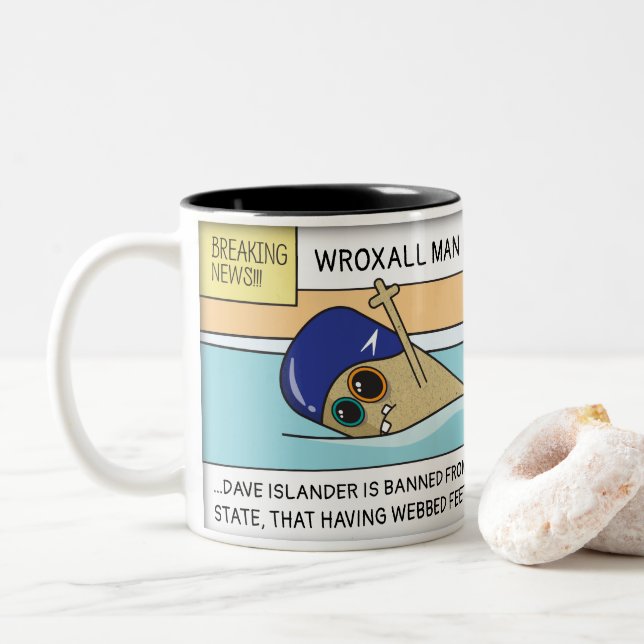Café Em Dois Tons Caneca personalizada da natação de Wroxall (Com Donut)