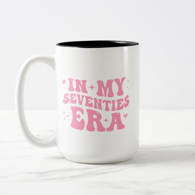 Café Em Dois Tons Caneca Personalizada de 70 Anos: Na Minha Década d (Esquerda)