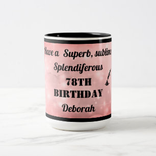 Café Em Dois Tons Caneca personalizada de 78 anos
