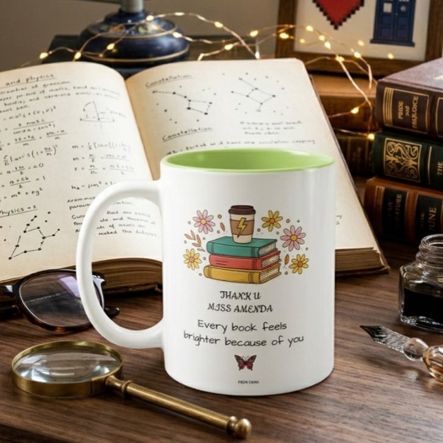 Café Em Dois Tons Caneca Personalizada de Agradecimento para Profess (Criador carregado)