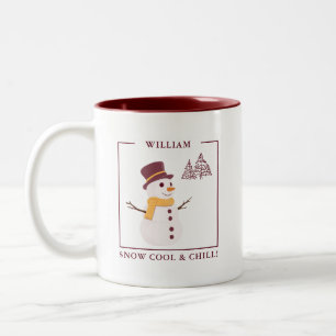 Café Em Dois Tons Caneca Personalizada de Boneco de Neve Snow Cool &