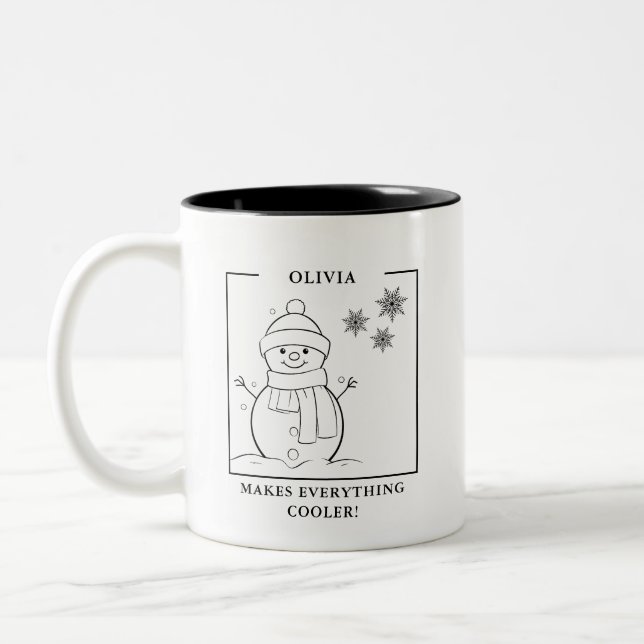 Café Em Dois Tons Caneca Personalizada de Boneco de Neve – Torna Tud (Esquerda)