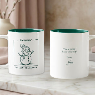 Café Em Dois Tons Caneca Personalizada de Boneco de Neve – Um Deligh