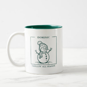 Café Em Dois Tons Caneca Personalizada de Boneco de Neve – Um Prazer