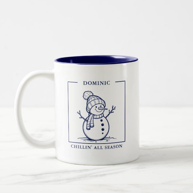 Café Em Dois Tons Caneca Personalizada de Boneco de Neve – Um Prazer (Esquerda)