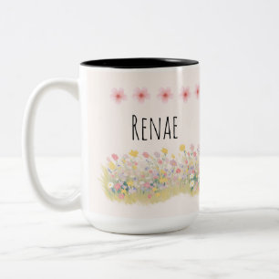 Café Em Dois Tons Caneca Personalizada de Borboleta de Flores Silves