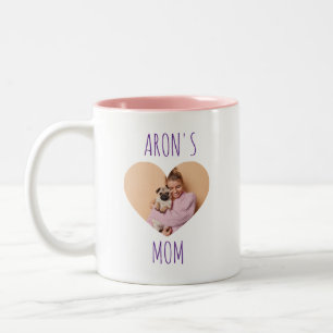 Café Em Dois Tons Caneca Personalizada de Dog Mom com Foto Pet Per