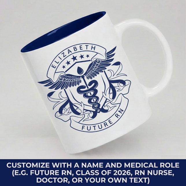 Café Em Dois Tons Caneca Personalizada de Doutor Presente de Graduaç (Personalized Medical Mug Gift for Future RN, ICU Nurse, ER Nurse, Doctor, Physician, or Surgeon)