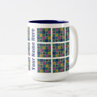 Café Em Dois Tons Caneca personalizada de duas cores (L) | Azulejo M