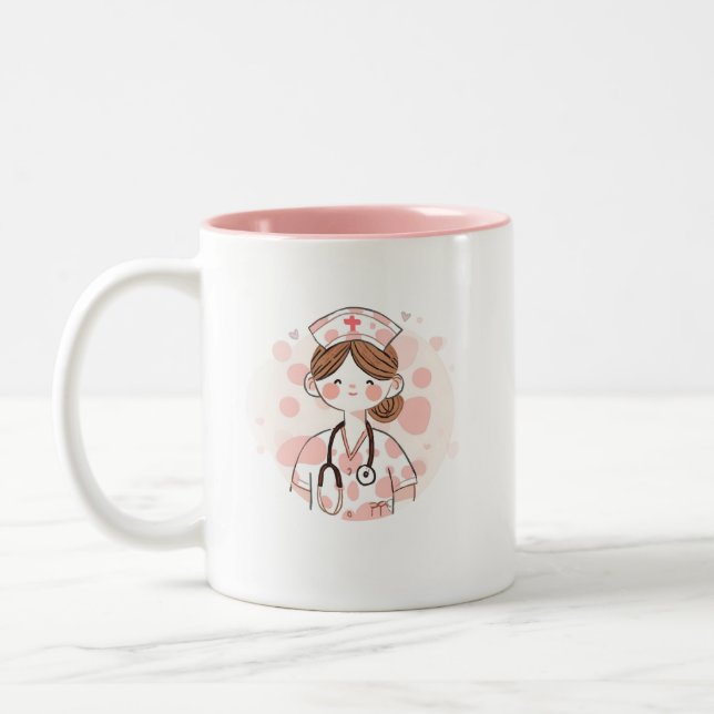 Café Em Dois Tons Caneca Personalizada de Enfermeira Fofa Presente (Esquerda)