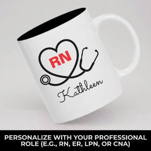 Café Em Dois Tons Caneca Personalizada de Enfermeira Presente de Mon