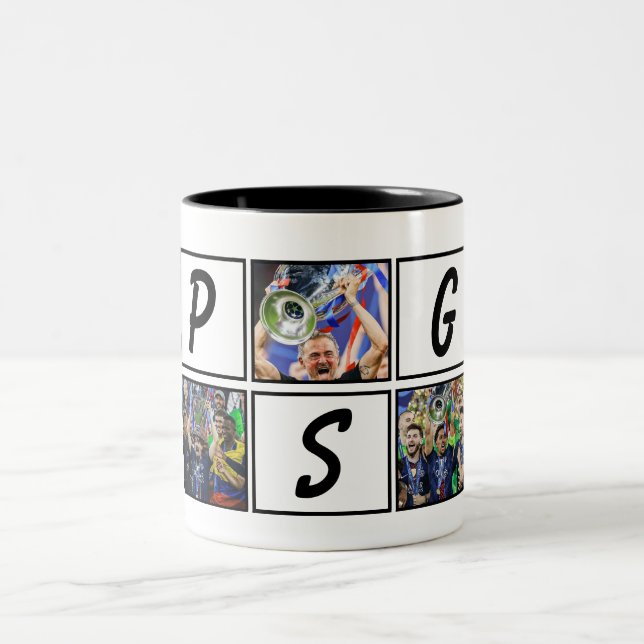 Café Em Dois Tons Caneca Personalizada de Futebol de Paris, Campeões (Centro)