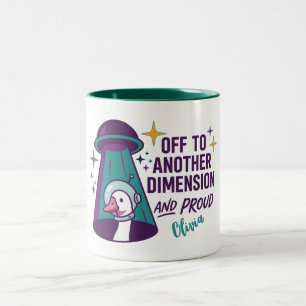 Café Em Dois Tons Caneca Personalizada de Ganso UFO, Presente Divert
