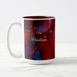 Café Em Dois Tons Caneca Personalizada de Luxo com Padrão de Mármore