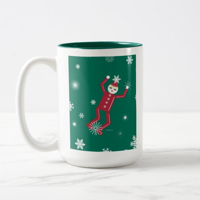 Café Em Dois Tons Caneca personalizada de Martzkin do floco de neve (Esquerda)