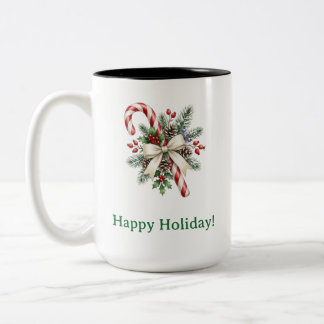 Café Em Dois Tons Caneca Personalizada de Natal com Cana-de-Açúcar