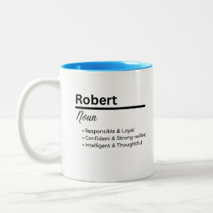 Café Em Dois Tons Caneca Personalizada de Nome Robert, Menino