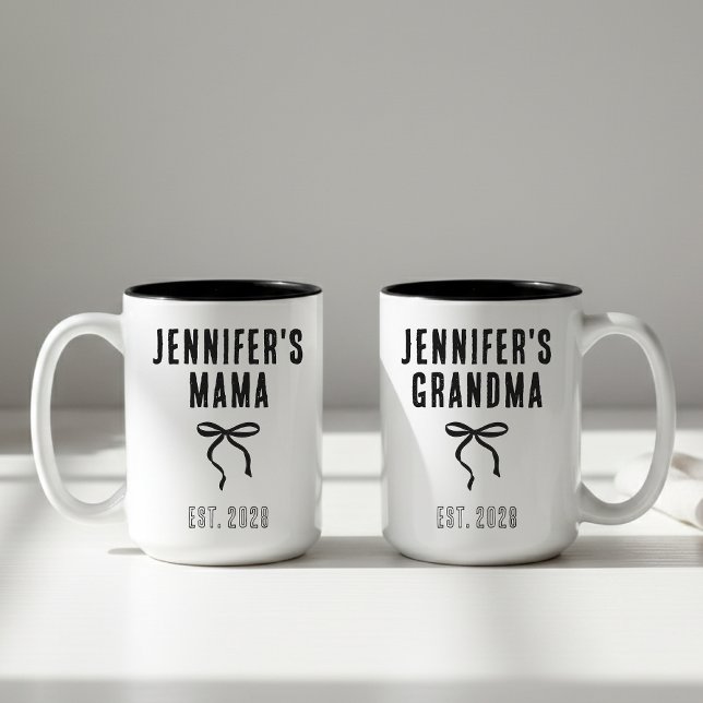 Café Em Dois Tons Caneca Personalizada de Presente para Mãe, Avó ou  (Personalized Mama Mug Birthday Gift for Mom, Personalized Mother’s Day Mug Gift for Mom)