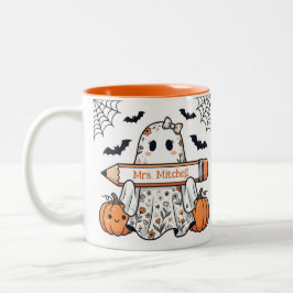 Café Em Dois Tons Caneca Personalizada de Professora Fantasma de Hal