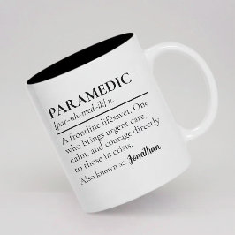 Café Em Dois Tons Caneca Personalizada Definição de Paramédico Prese