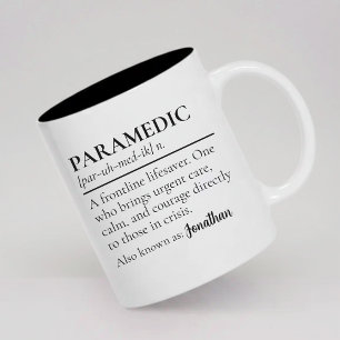 Café Em Dois Tons Caneca Personalizada Definição de Paramédico Prese