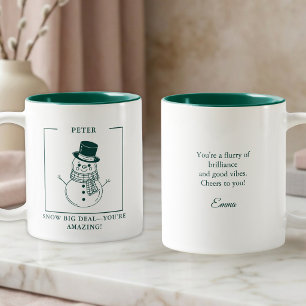 Café Em Dois Tons Caneca Personalizada do Boneco de Neve – Presente
