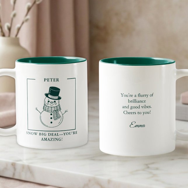 Café Em Dois Tons Caneca Personalizada do Boneco de Neve – Presente  (Criador carregado)