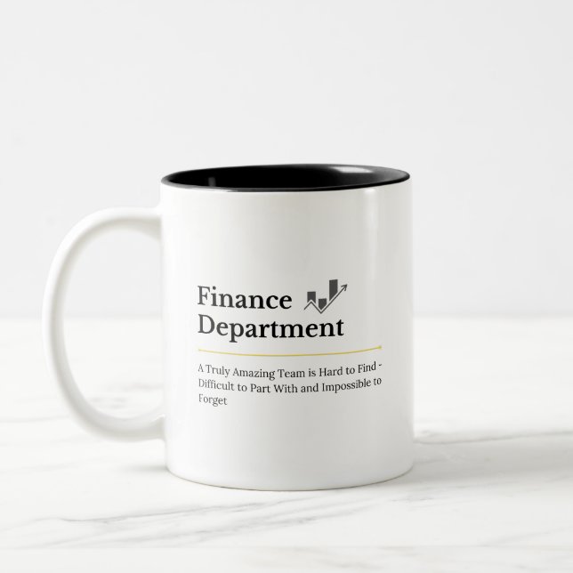 Café Em Dois Tons Caneca Personalizada do Departamento de Finanças (Esquerda)