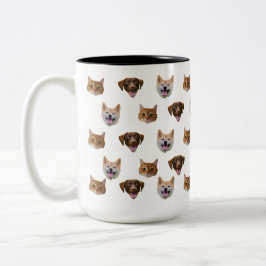 Café Em Dois Tons Caneca Personalizada, Gato De Cão, Presente Mãe