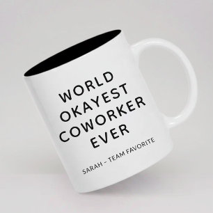 Café Em Dois Tons Caneca Personalizada Melhor Colega de Trabalho Med