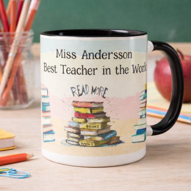 Café Em Dois Tons Caneca Personalizada Melhor Professor de Todos os  (Criador carregado)