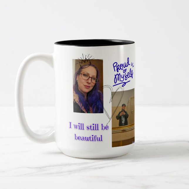 Café Em Dois Tons Caneca personalizada "Orgulhoso de Mim Mesmo" - fo (Esquerda)