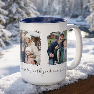 Café Em Dois Tons Caneca Personalizada Presente de Colagem de 3 Foto