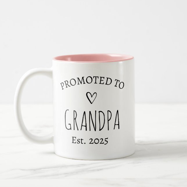 Café Em Dois Tons Caneca Personalizada Promovido ao Título de Avô (Esquerda)