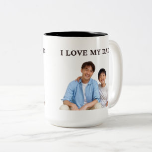 Café Em Dois Tons Caneca Personalizada Rostos de Família Fofos 2 Fot