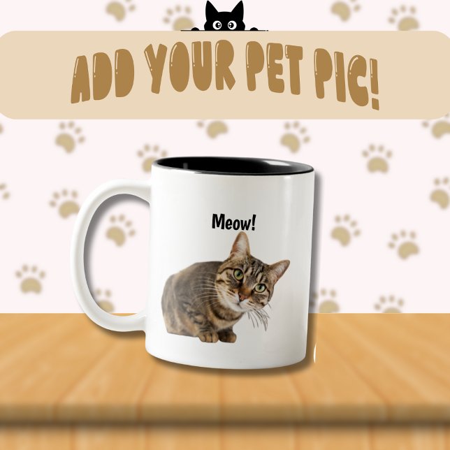 Café Em Dois Tons Caneca Personalizável Para Amantes de Animais de E (Criador carregado)