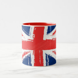 Café Em Dois Tons Caneca pintada de Union Jack
