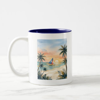 Café Em Dois Tons Caneca Pôr do Sol na Praia de Boracay Filipinas