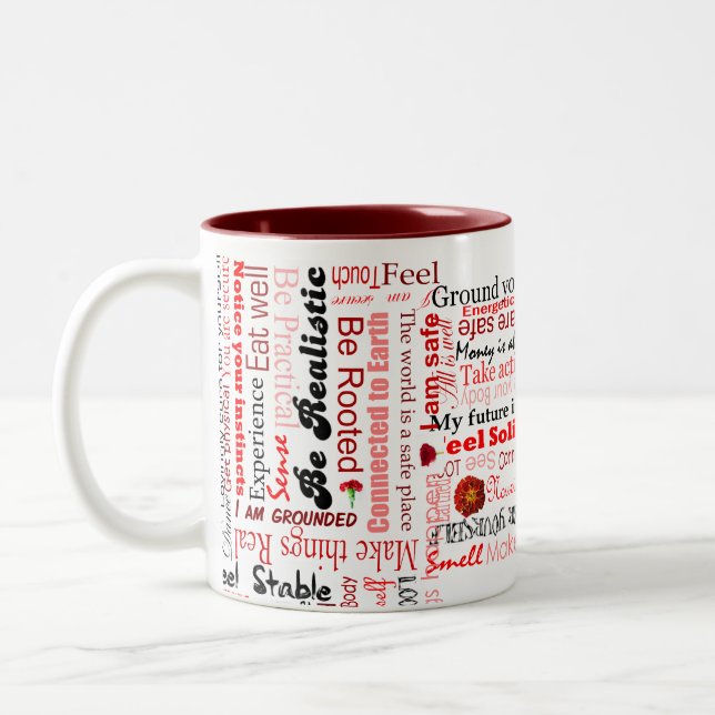 Café Em Dois Tons Caneca positiva da tipografia das afirmações de (Esquerda)