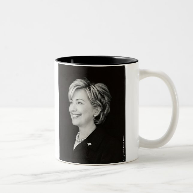 Café Em Dois Tons Caneca presidencial do retrato de Hillary (Direita)