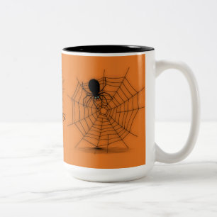 Café Em Dois Tons Caneca preta & alaranjada personalizada da Web de