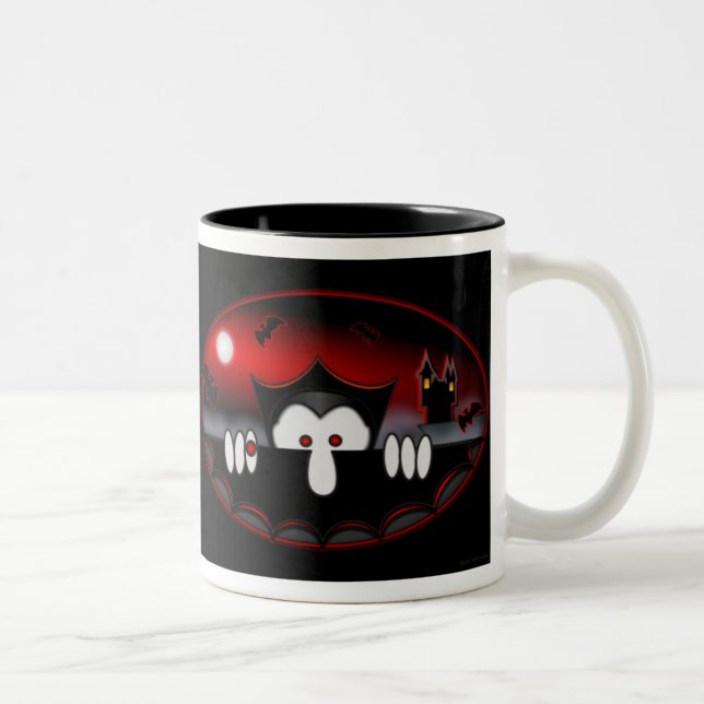 Café Em Dois Tons Caneca preta de Kilroy- do vampiro (Direita)