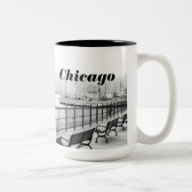 Caneca preto e branco da foto de Chicago
