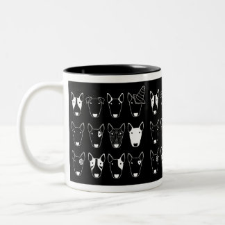 Café Em Dois Tons Caneca preto e branco de bull terrier (linha de