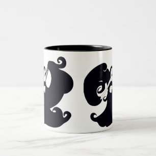 Café Em Dois Tons Caneca preto e branco dos dançarinos de barriga