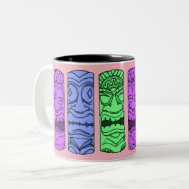 Café Em Dois Tons Caneca principal de Tiki do pop art