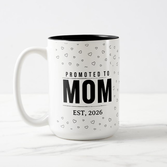 Café Em Dois Tons Caneca Promovida a Mamãe 2026 Presente para Mãe de (Esquerda)