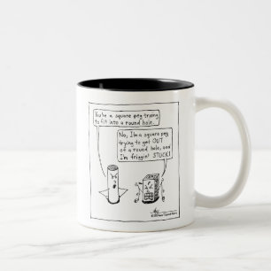 Café Em Dois Tons Caneca quadrada do Dois-Tom do preto do Peg de